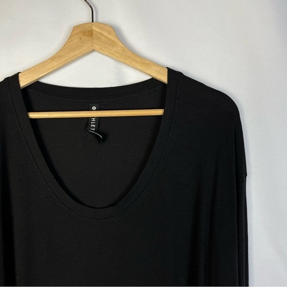 Athleta Cloudlight Ribbed Stratus Black Long Sleeve T-Shirt M - Picture 4 of 4
